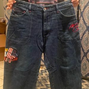 Classic 90s fubu platinum Muhammad Ali series blue denim jeans good condition.